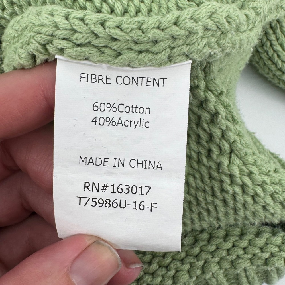 Princess Polly Sage Green Chunky Knit Balloon Sleeve Sweater SM Pullover - Picture 5 of 8